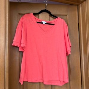 Dotted Flutter sleeve Tee shirt